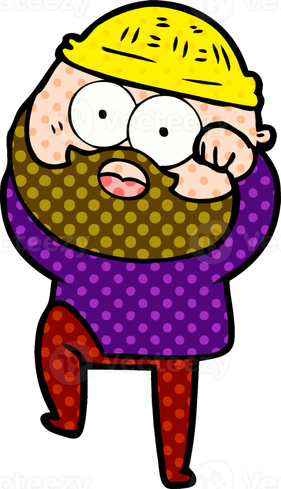 cartoon surprised bearded man png