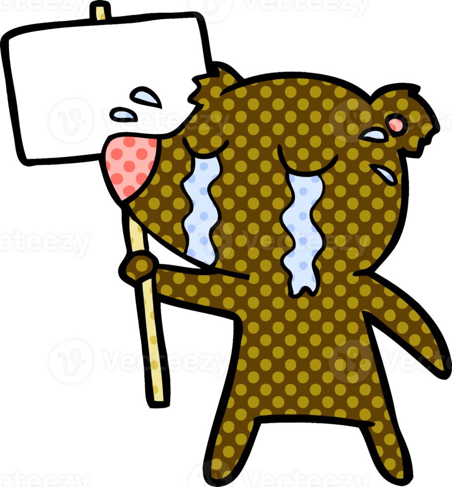 cartoon crying bear png