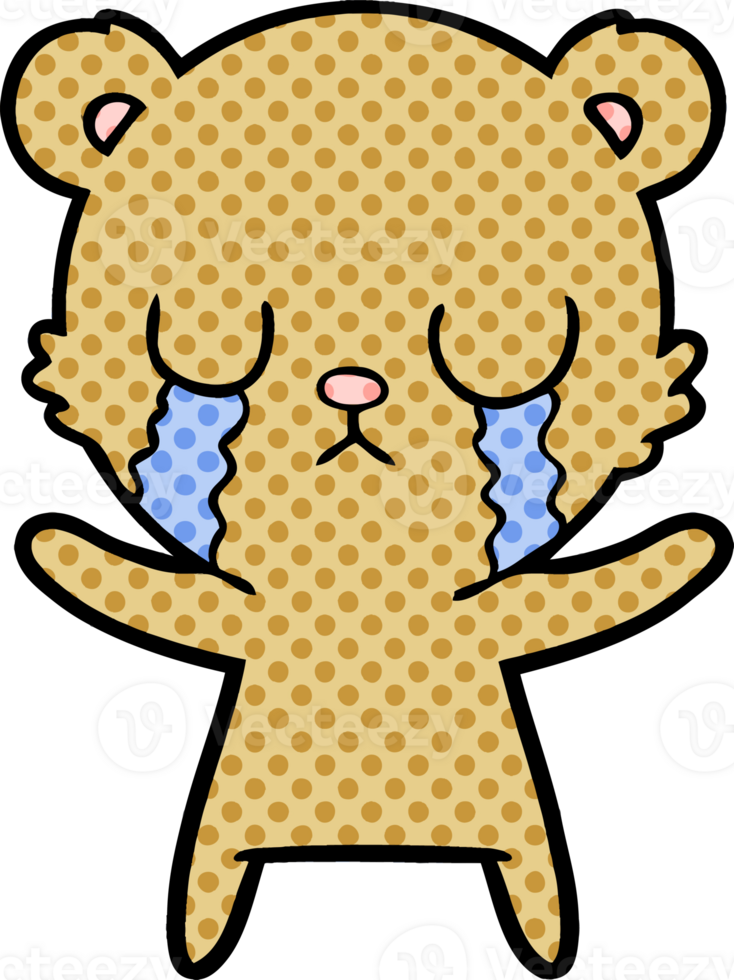 crying cartoon bear png