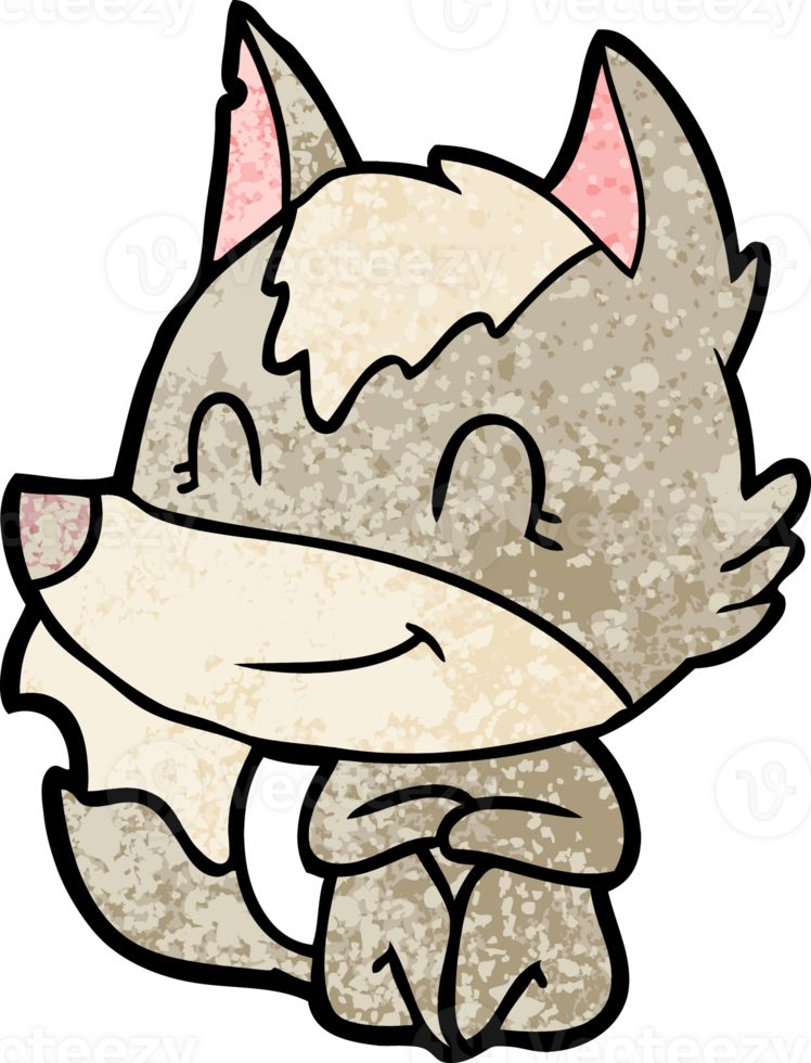 friendly cartoon wolf png