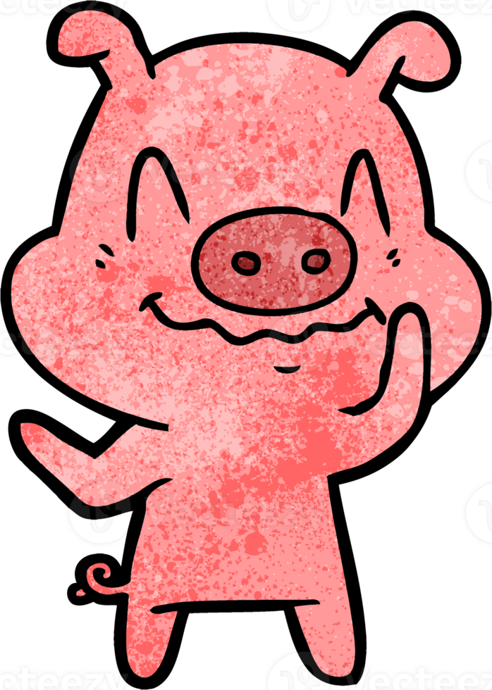 nervous cartoon pig png