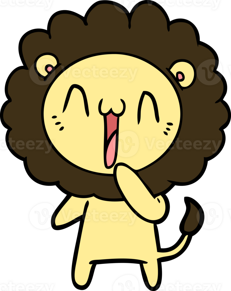 León feliz de dibujos animados png