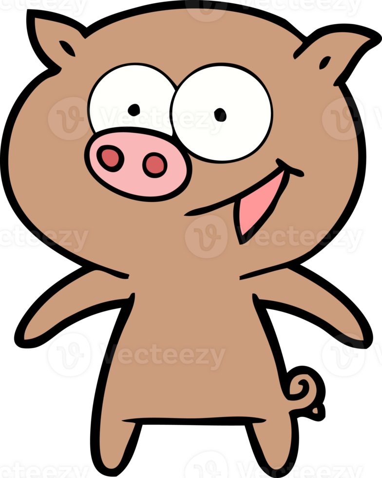 fröhlicher Schweine-Cartoon png