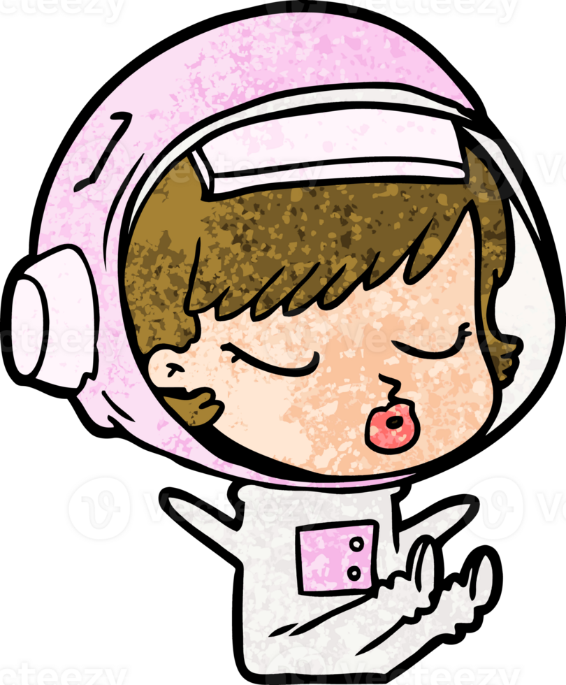 cartoon pretty astronaut girl png