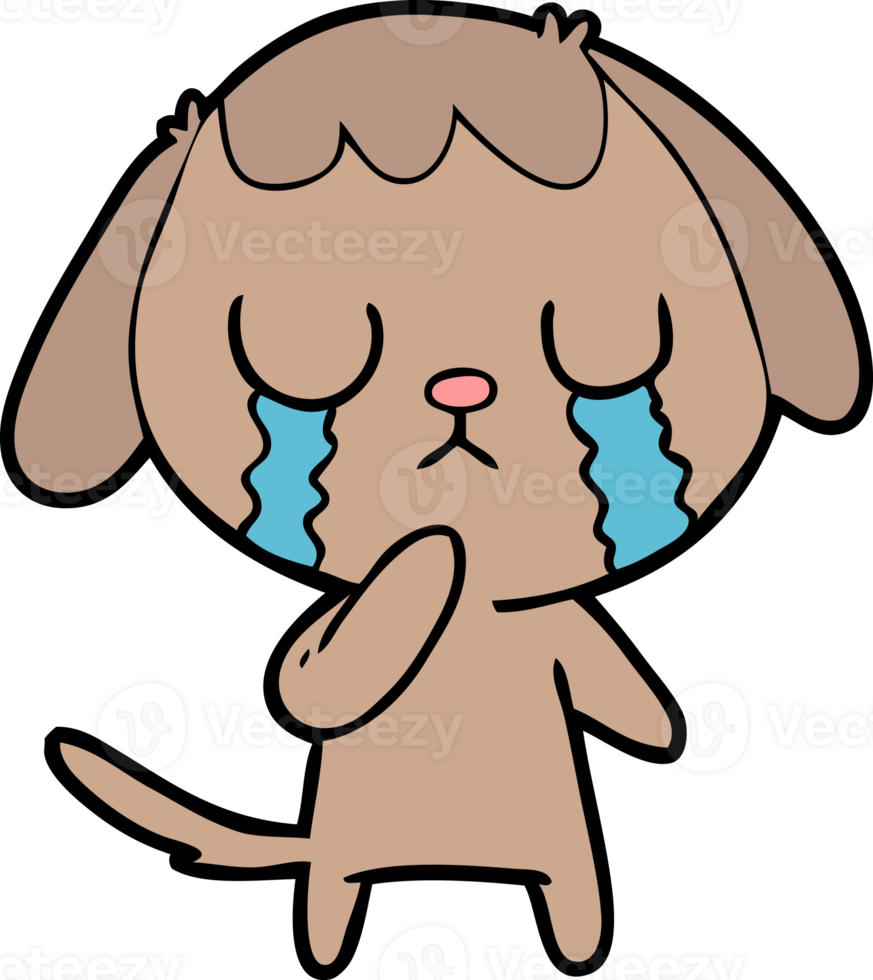 cute cartoon dog crying png