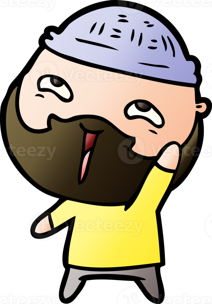 cartoon happy bearded man png