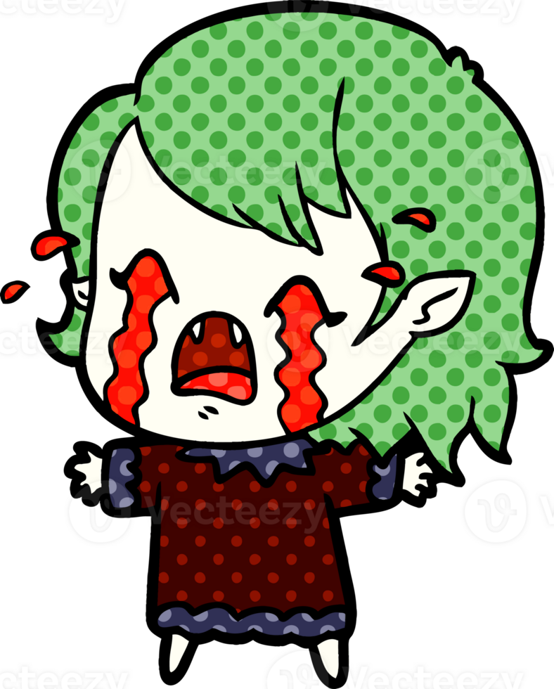 cartoon crying vampire girl png