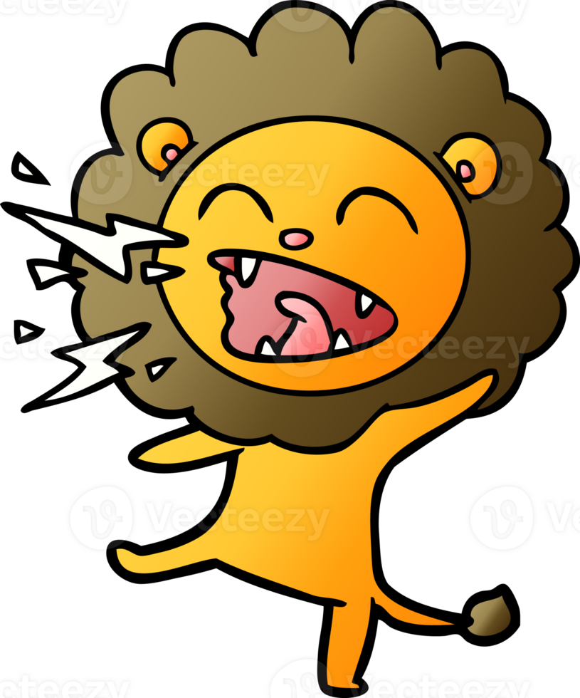cartoon roaring lion png