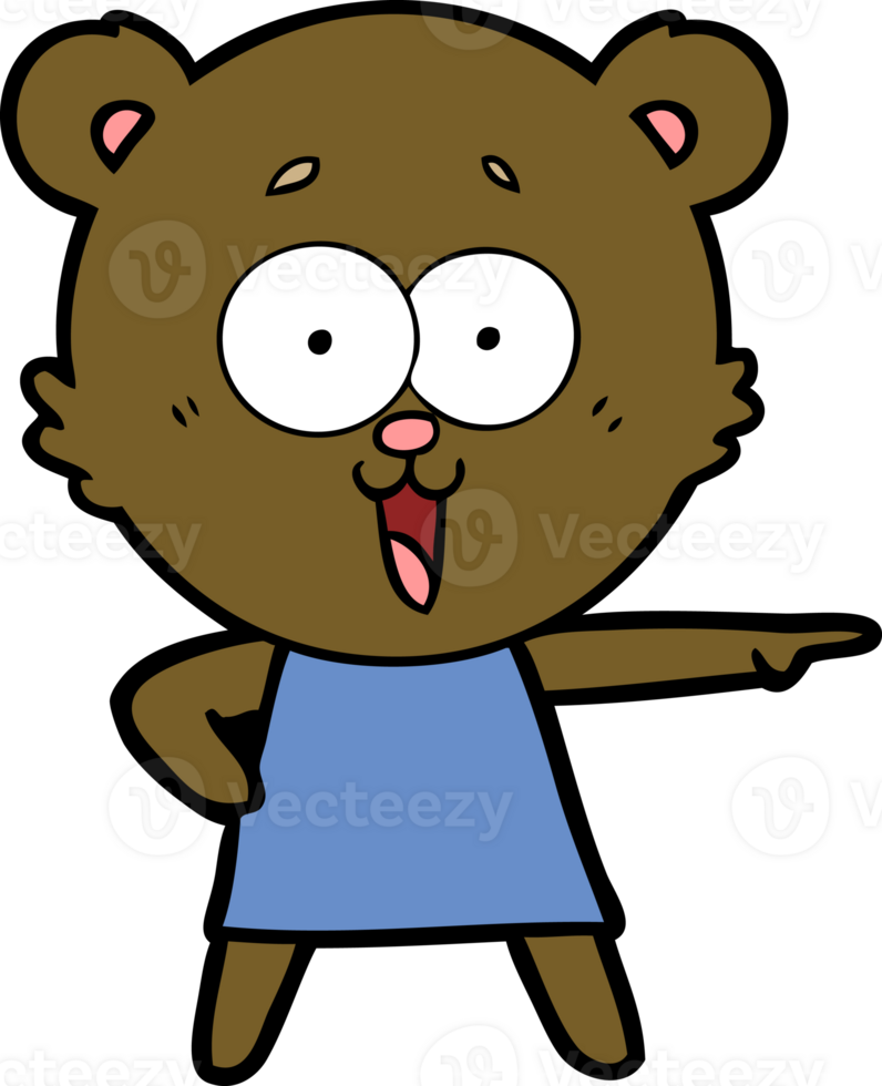 laughing pointing teddy bear cartoon png