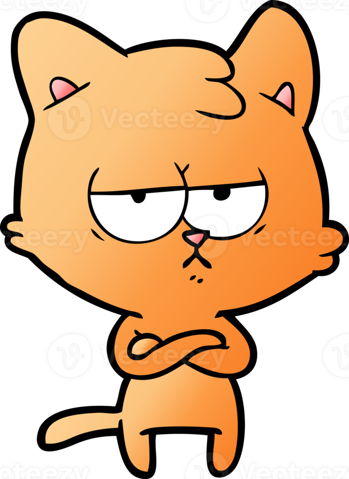 bored cartoon cat png