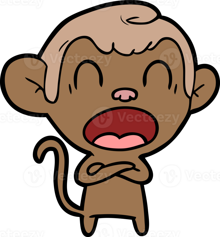 shouting cartoon monkey png