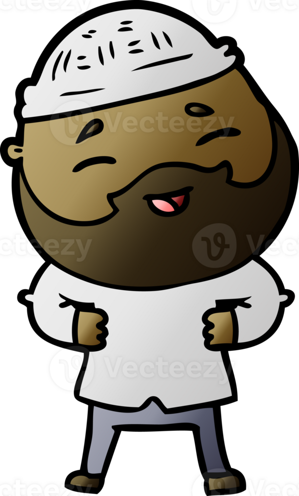 cartoon happy bearded man png