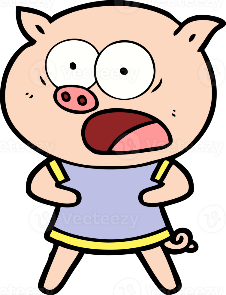 cartoon pig shouting png