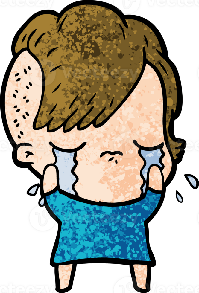 cartoon crying girl png