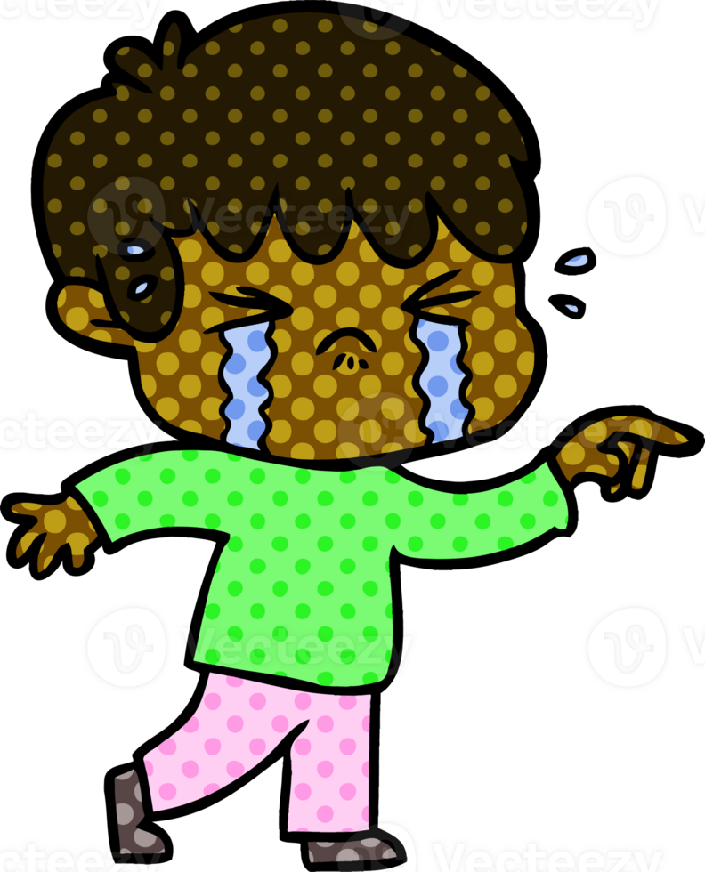 niño de dibujos animados llorando png