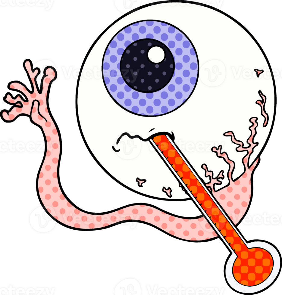 globo ocular enfermo de dibujos animados png