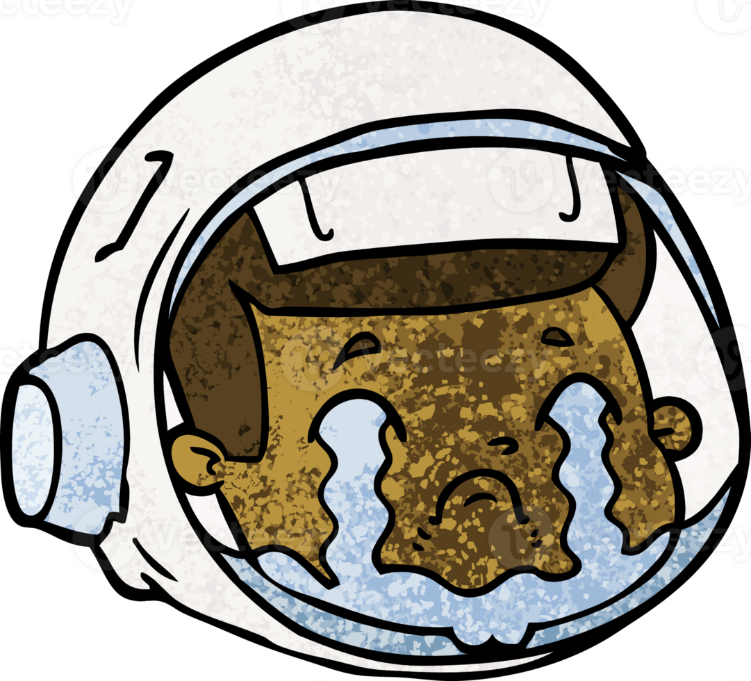 cartoon astronaut face crying png