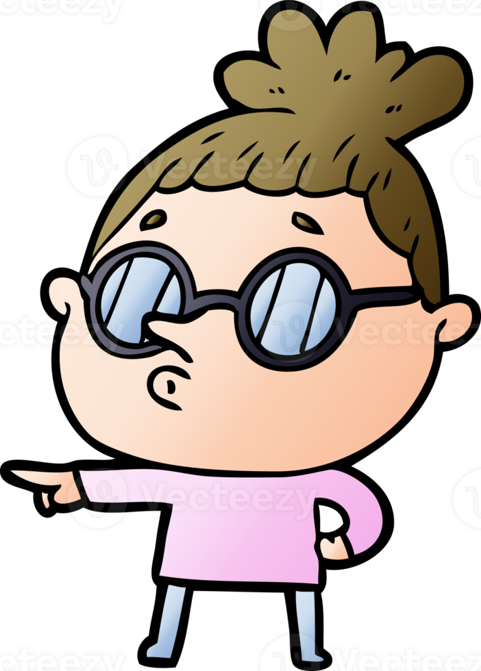 cartoon woman wearing glasses png