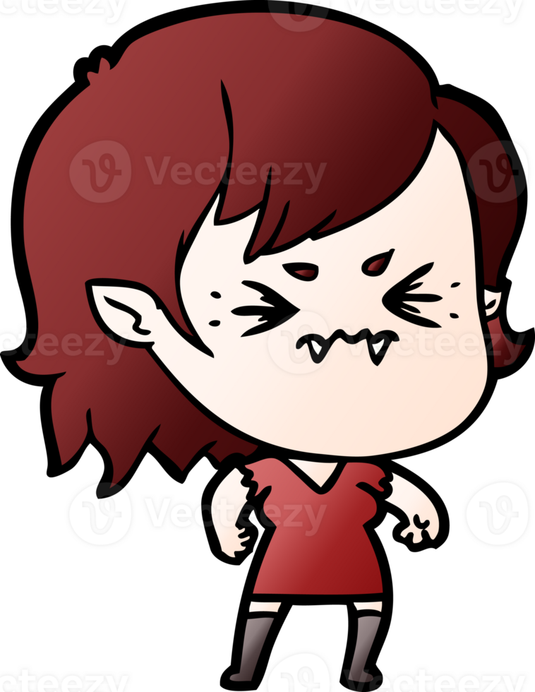 annoyed cartoon vampire girl png