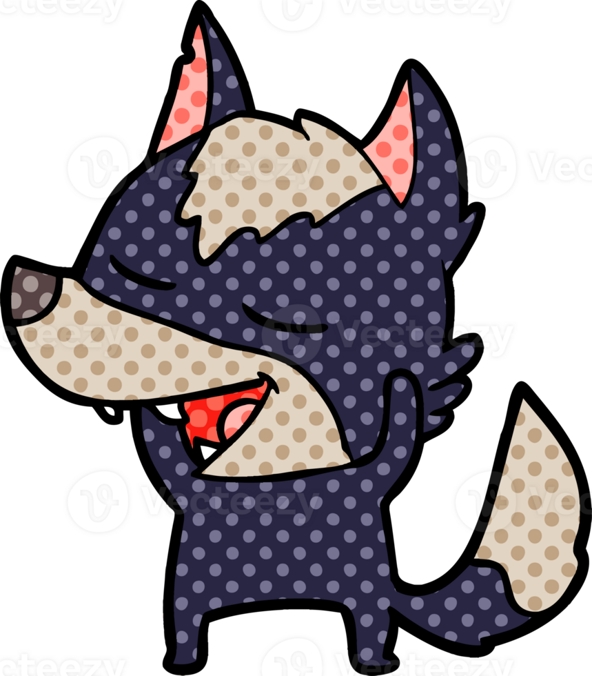 cartoon wolf laughing png