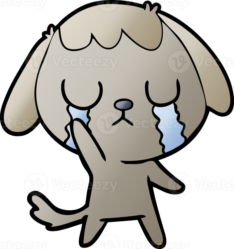 cute cartoon dog crying png