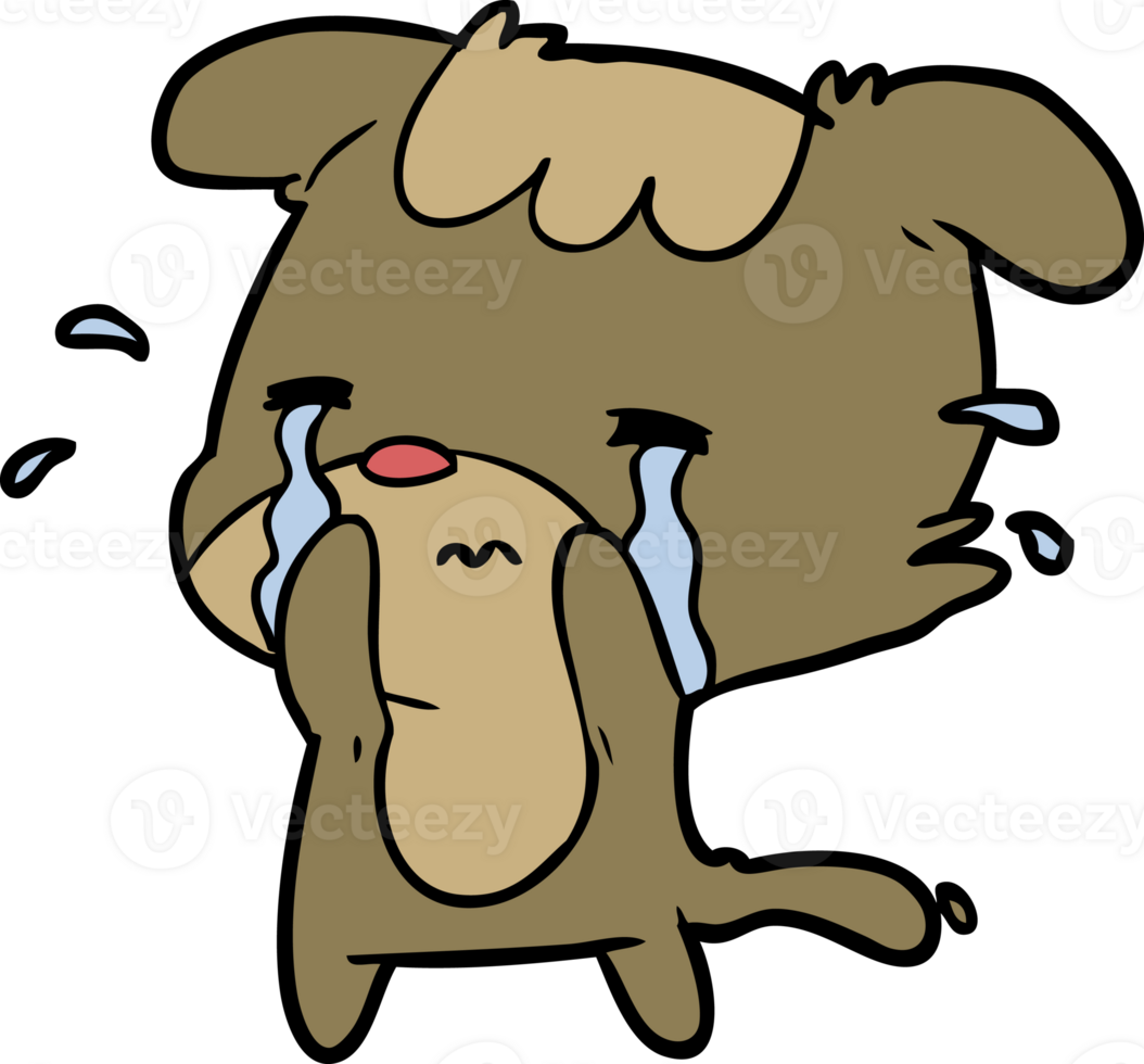 cartoon sad dog crying png