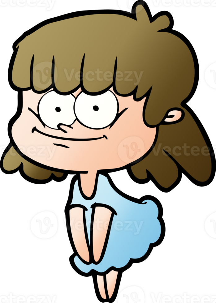 mujer sonriente de dibujos animados png