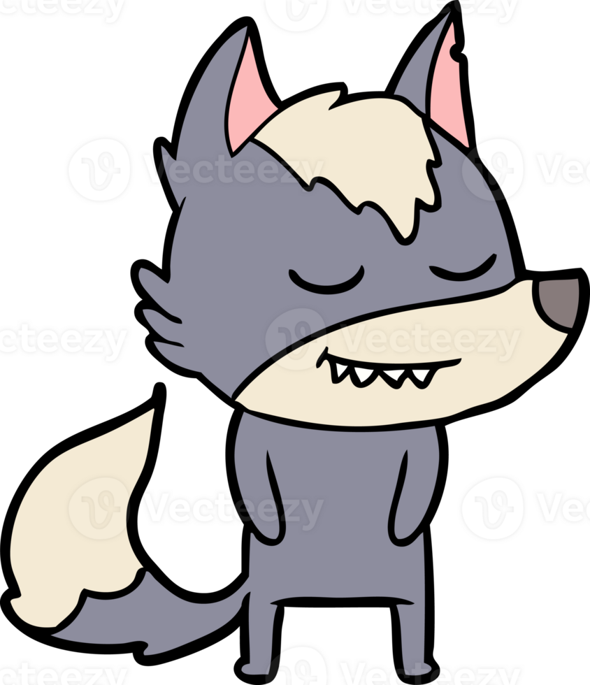 friendly cartoon wolf png