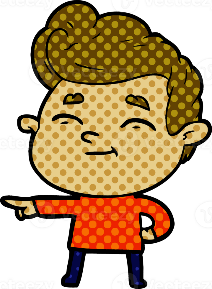 happy cartoon man pointing png