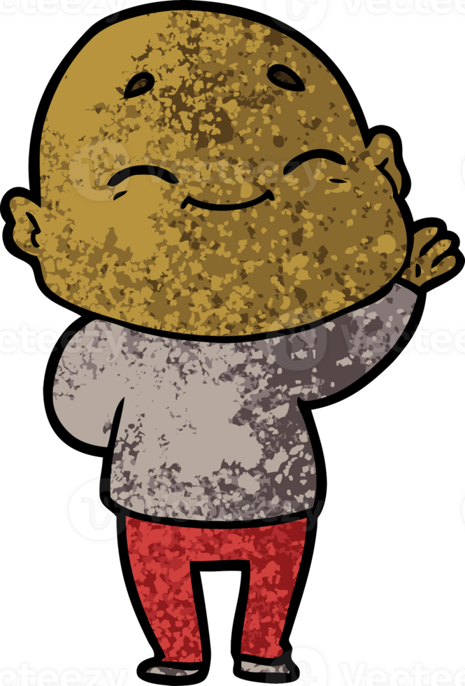 cartoon happy bald man png