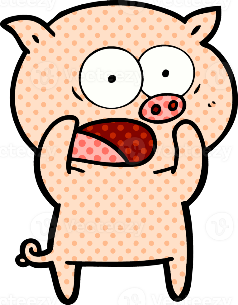 cartoon pig shouting png