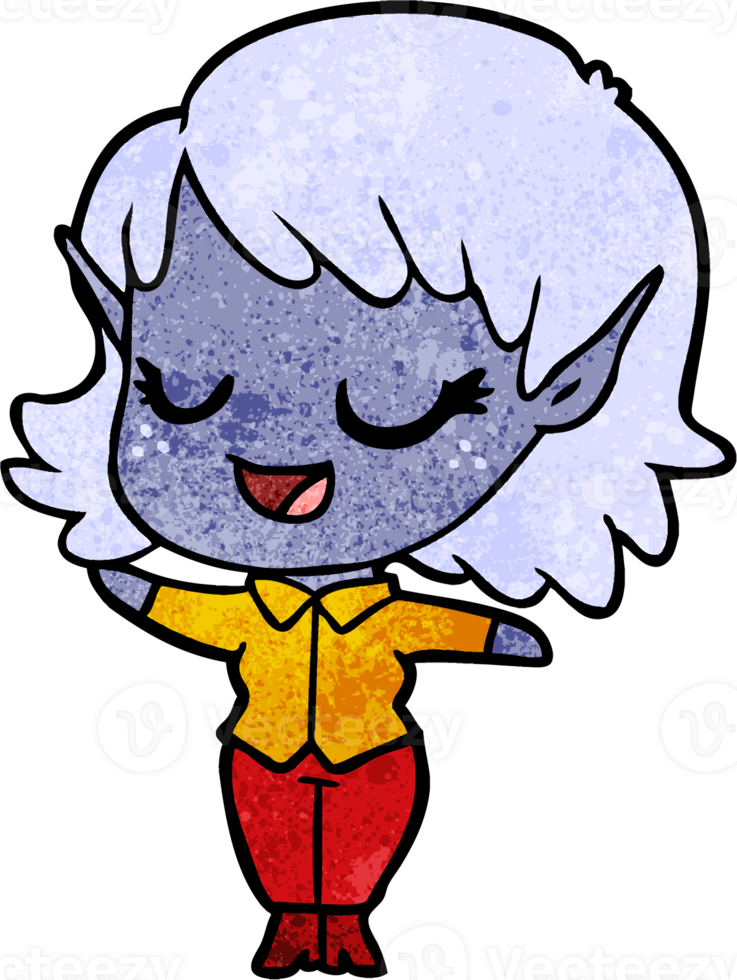 happy cartoon elf girl png
