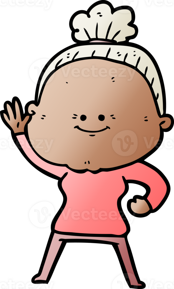 cartoon happy old woman png