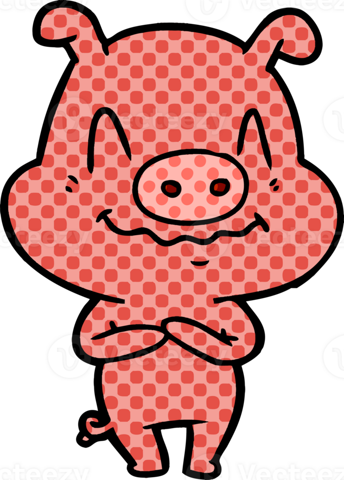nervous cartoon pig png