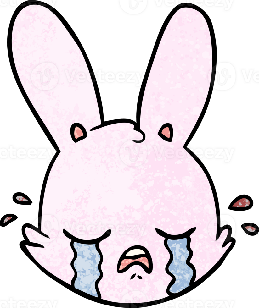 cartoon crying bunny face png