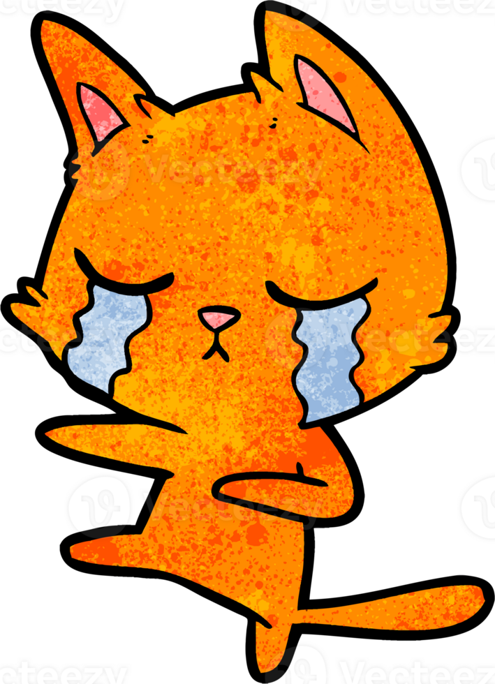 crying cartoon cat dancing png