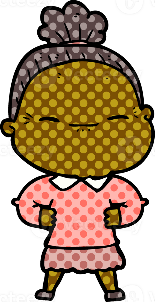 cartoon peaceful old woman png