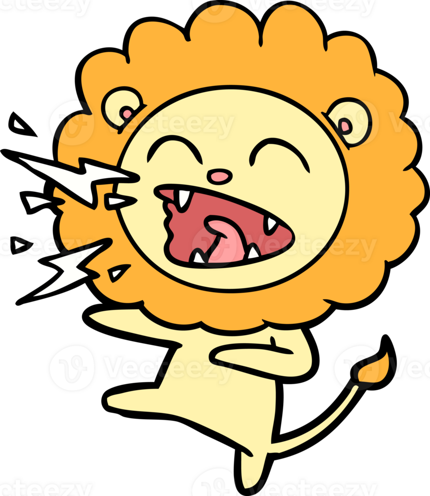 cartoon roaring lion png
