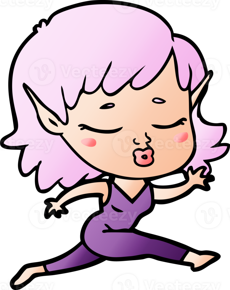 pretty cartoon elf girl png