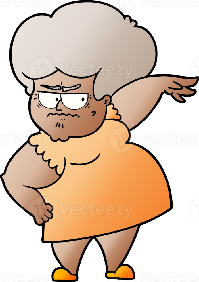 cartoon angry old woman png