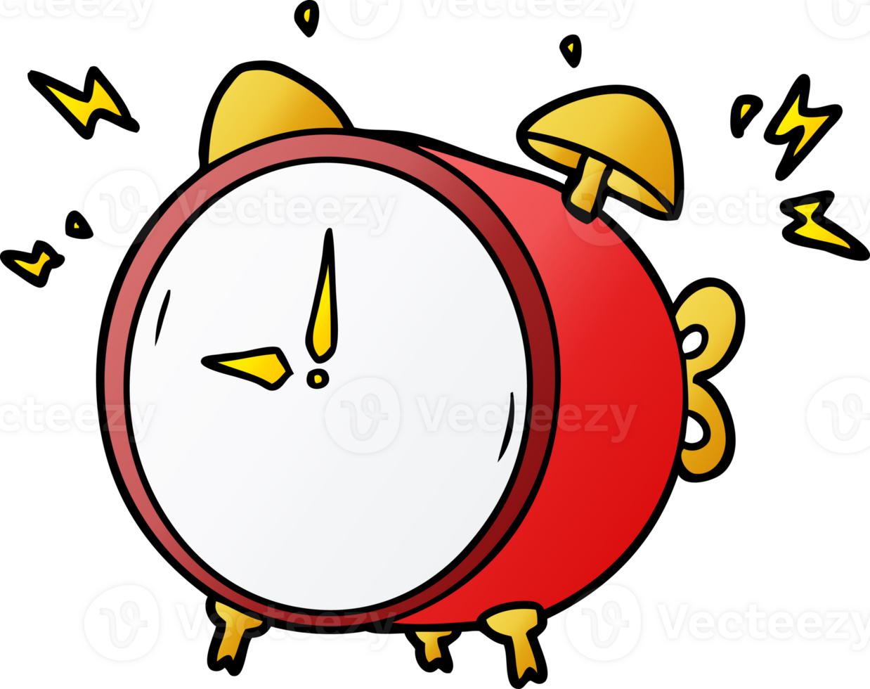 cartoon ringing alarm clock png