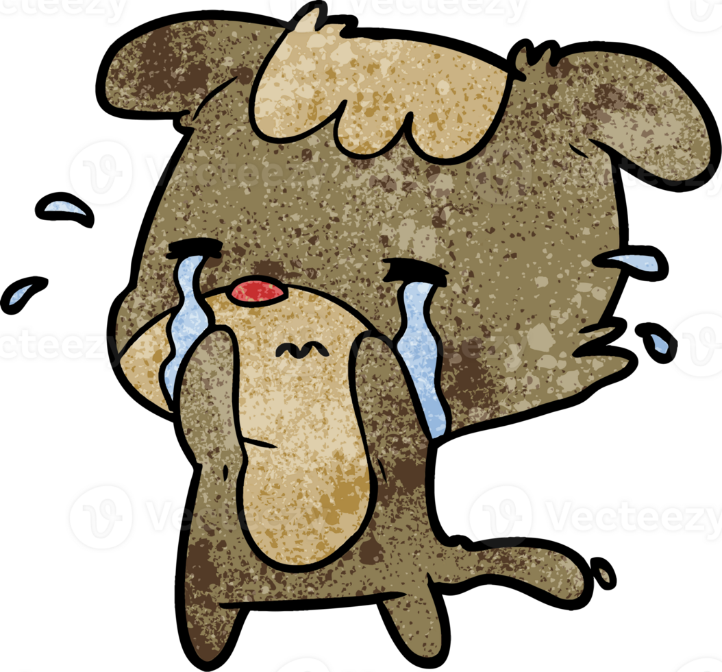 cartoon sad dog crying png