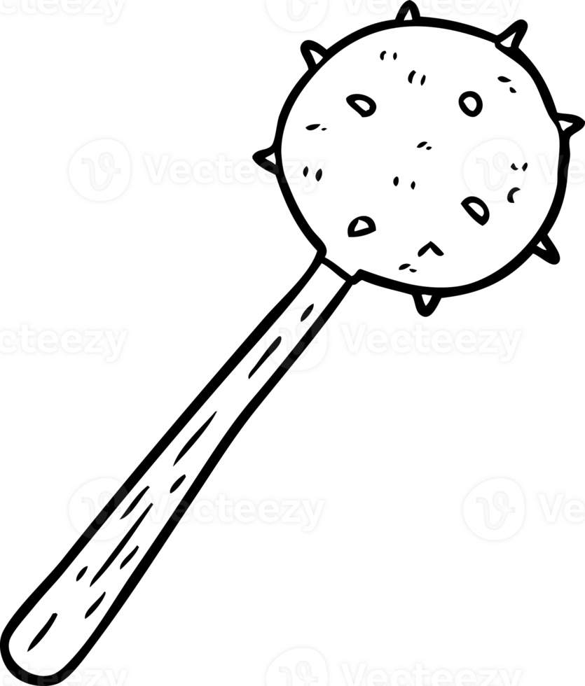 linje teckning av en medeltida mace vapen png