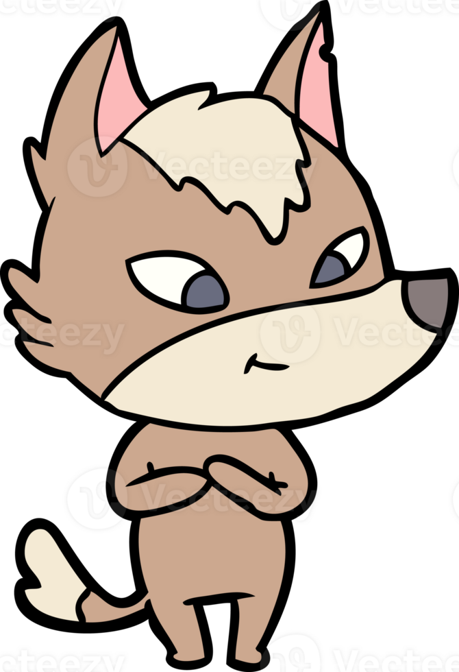 friendly cartoon wolf png