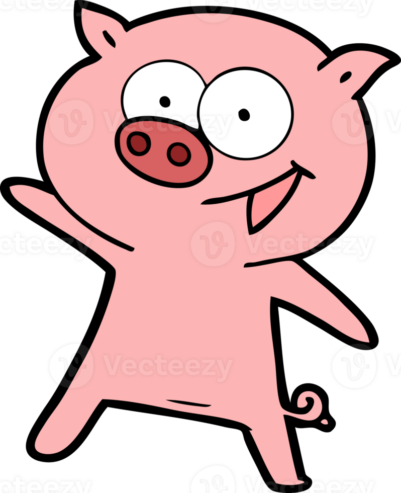 cheerful dancing pig cartoon png