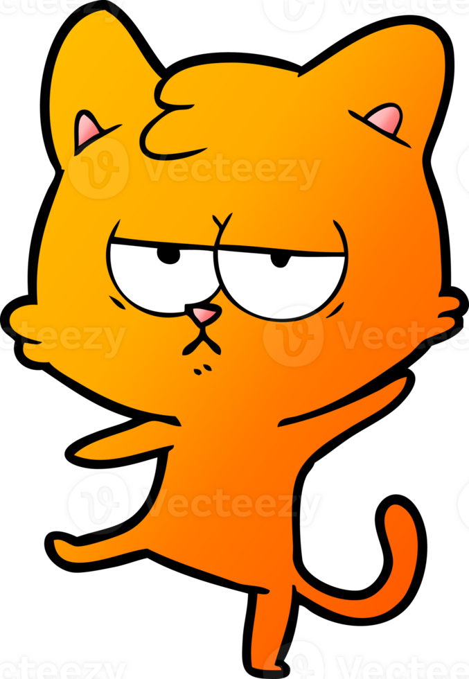 bored cartoon cat png