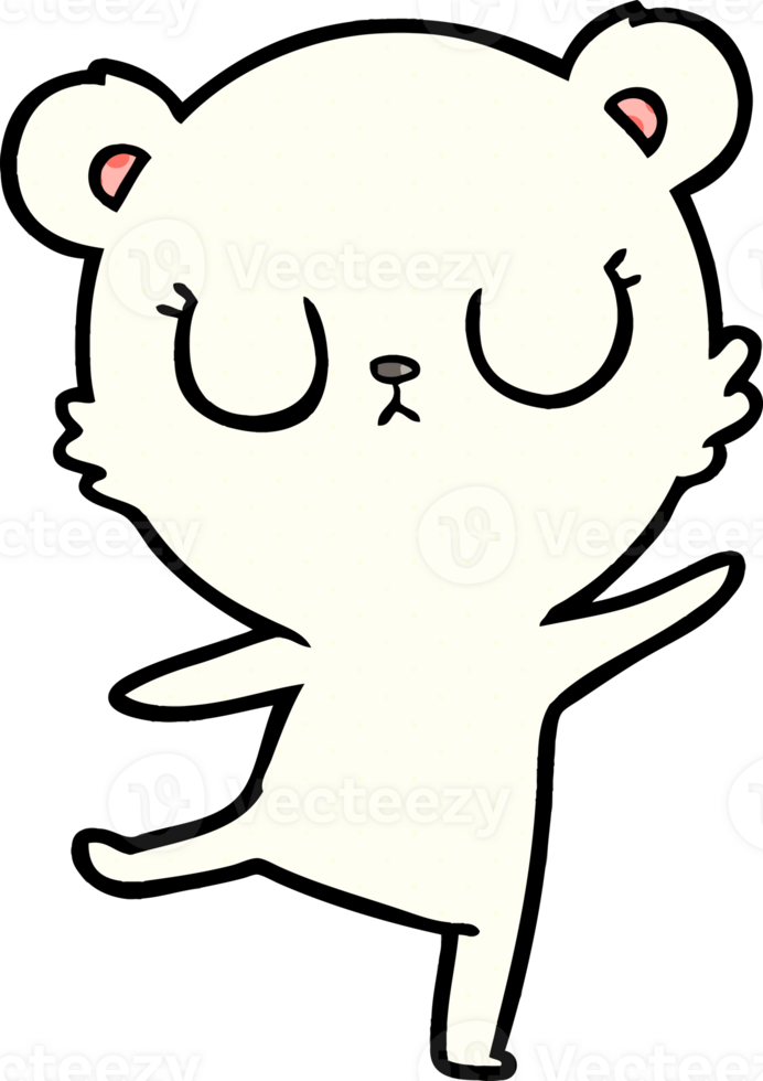 peaceful cartoon polar bear png