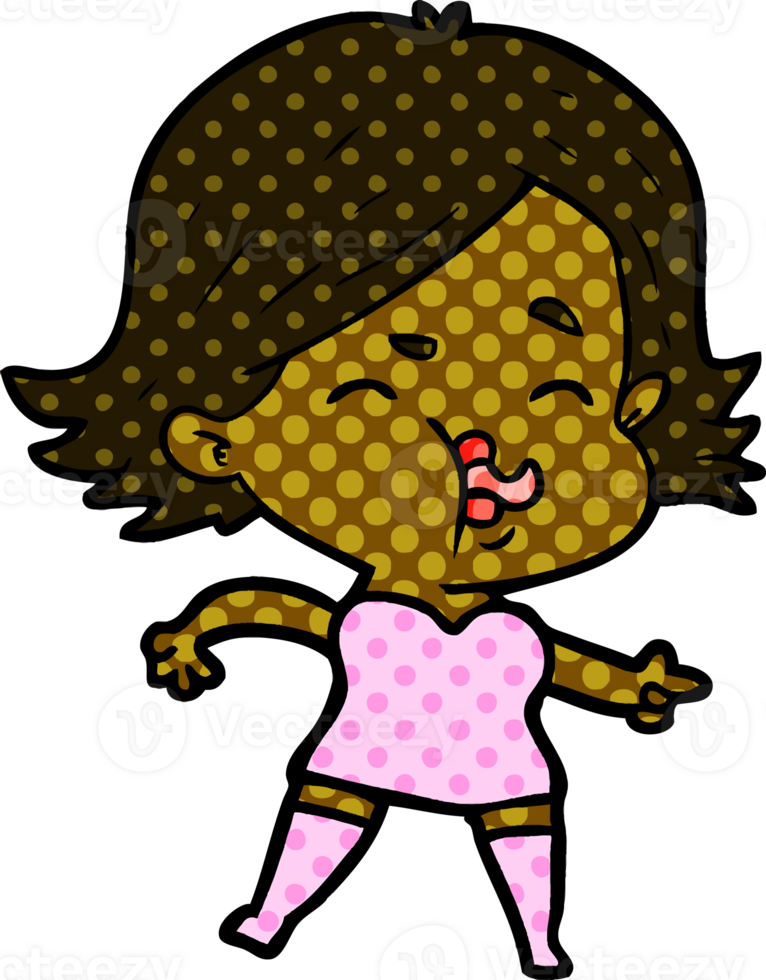 cartoon girl pulling face png