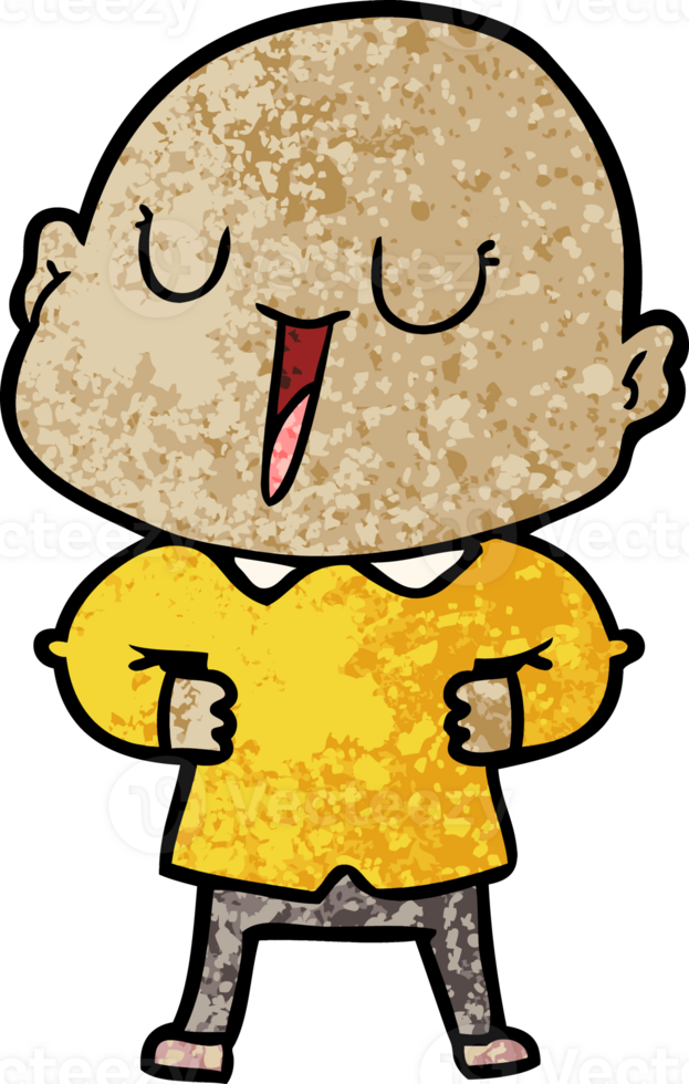 happy cartoon bald man png