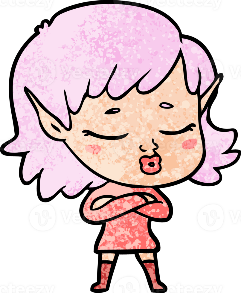 pretty cartoon elf girl png